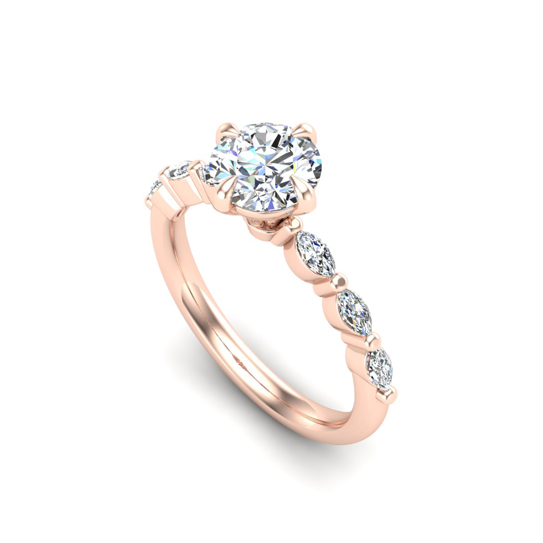 Mila Marquise band engagement ring